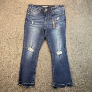 Dollhouse Farrah Jeans Womens Size 9 Distressed Denim Cropped Flare